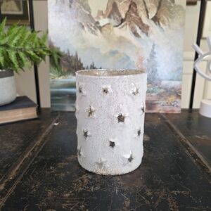 Starry Silver Candle Holder